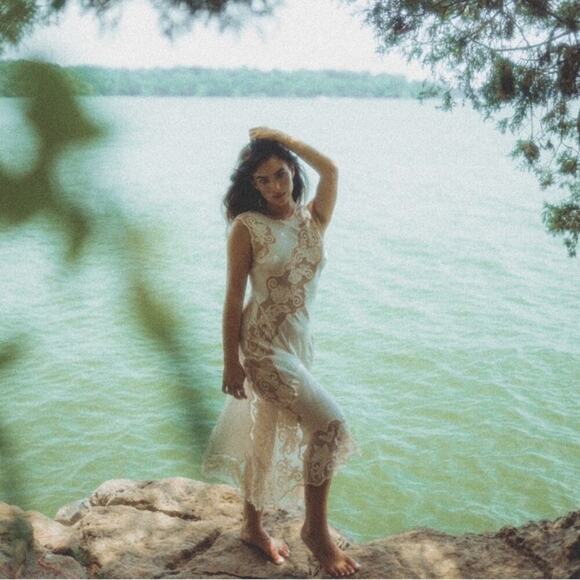 Ulla Johnson Kaia Cowrie Sheer Silk Lace Sleeveless Midi Dress Bride Bridal - Picture 6 of 14